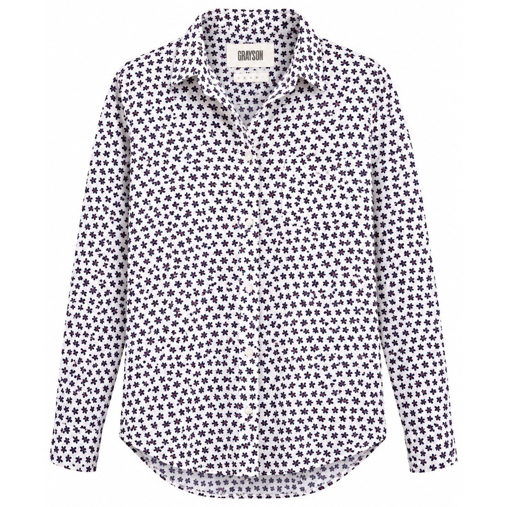 Grayson Frank & Eileen Shirt 5/XL The Hero Blue Floral Button Down Quiet Luxury